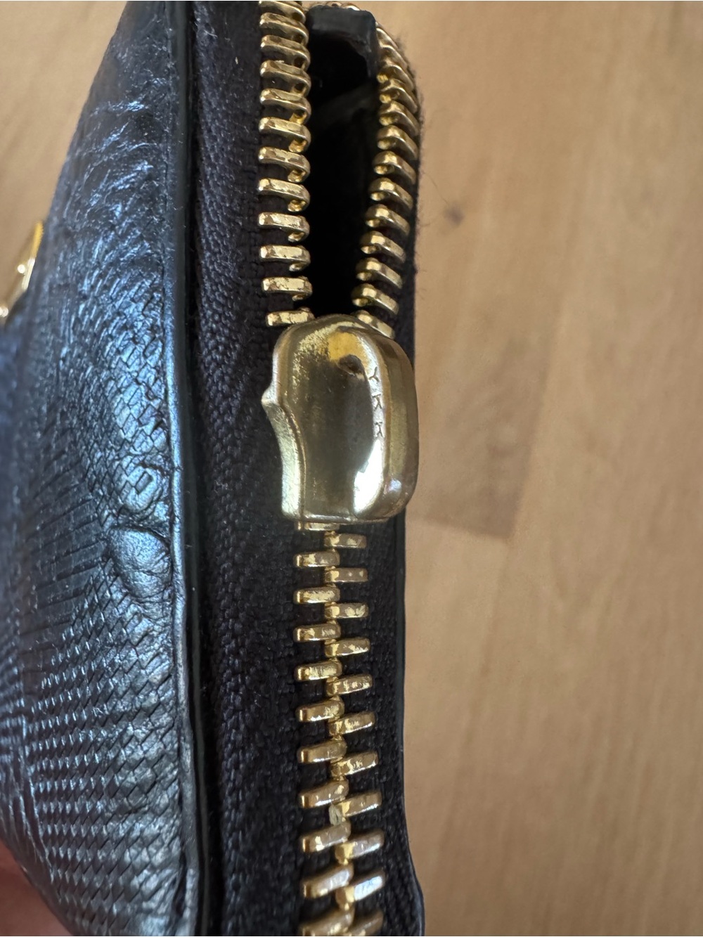 Burberry Black Textured Zip Wallet with Gold Hardware - Picture 7 of 7